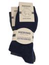 2 Paar Merino Wollsocken Feinstrick, 100% Wolle Blau/Anthrazit